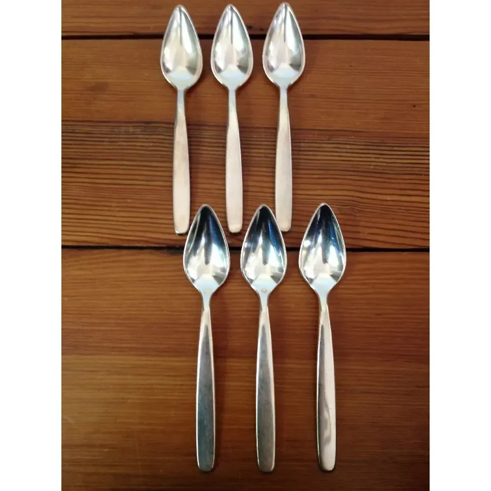 Set of 6 Vintage Mid Century Gerity? Silverplate G 90 Spoons Antique Flatware